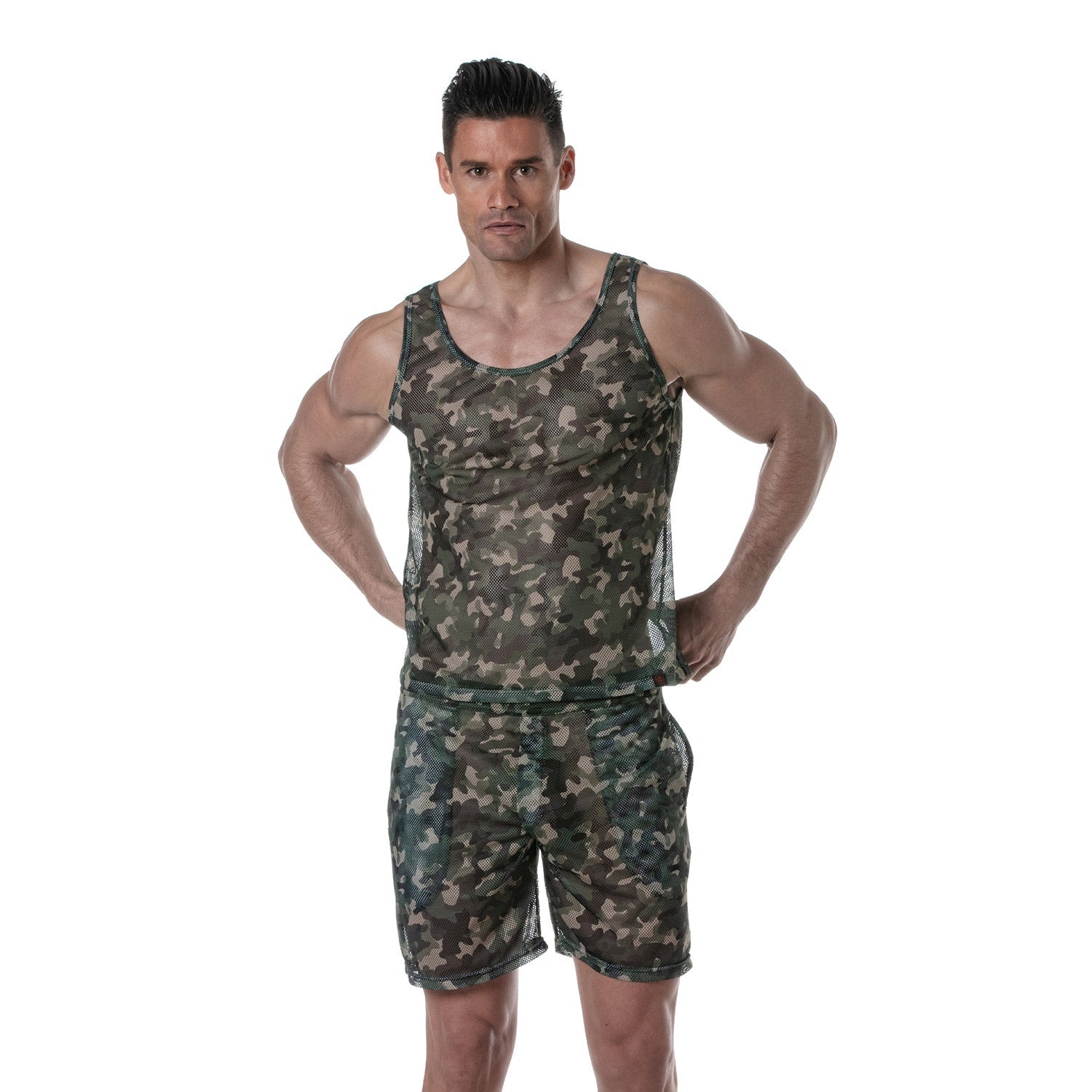 Transparentes Mesh - Tanktop Khaki - Camo - TOF Paris - Shop Deutschland Noodosz