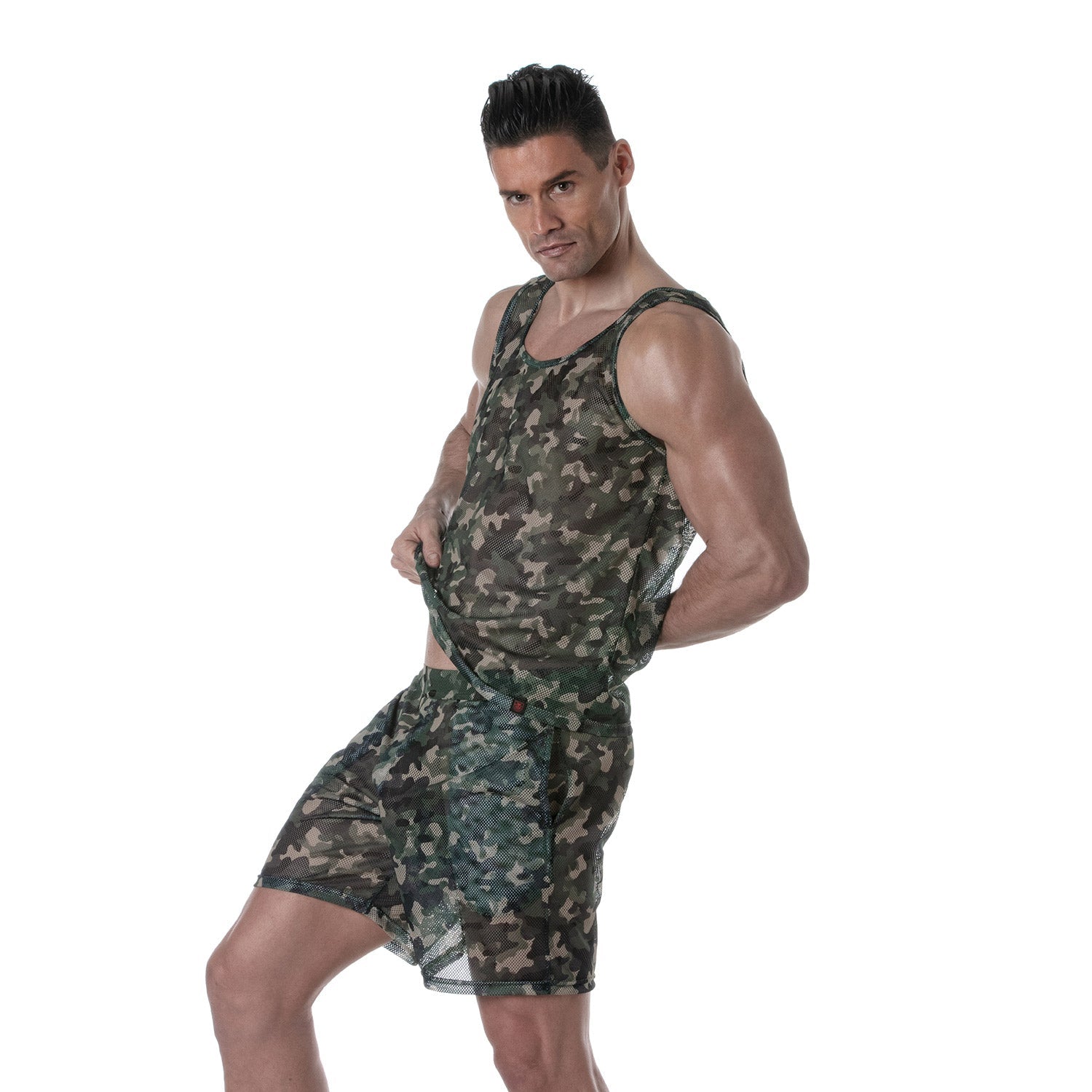 Transparentes Mesh - Tanktop Khaki - Camo - TOF Paris - Shop Deutschland Noodosz
