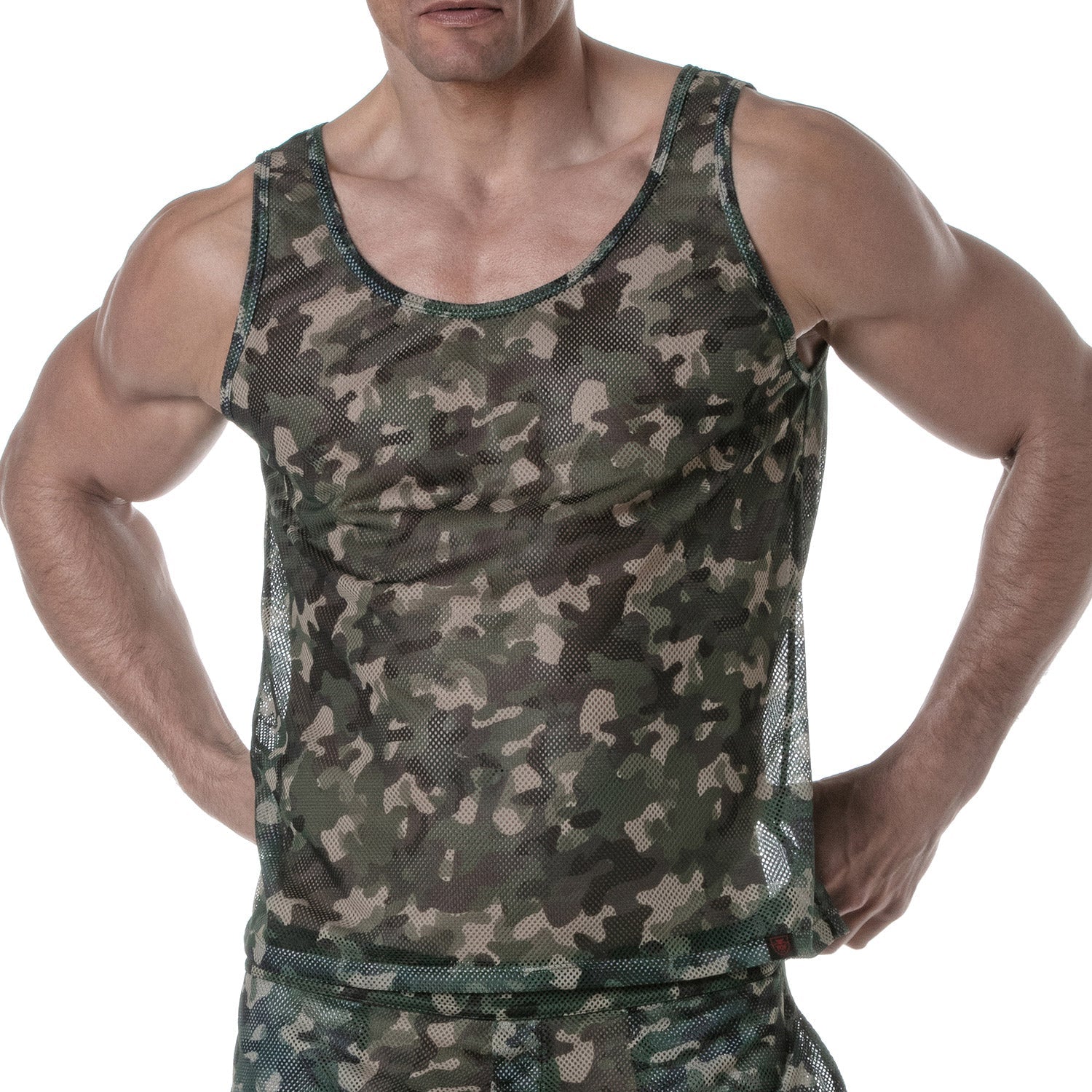 Transparentes Mesh - Tanktop Khaki - Camo - TOF Paris - Shop Deutschland Noodosz