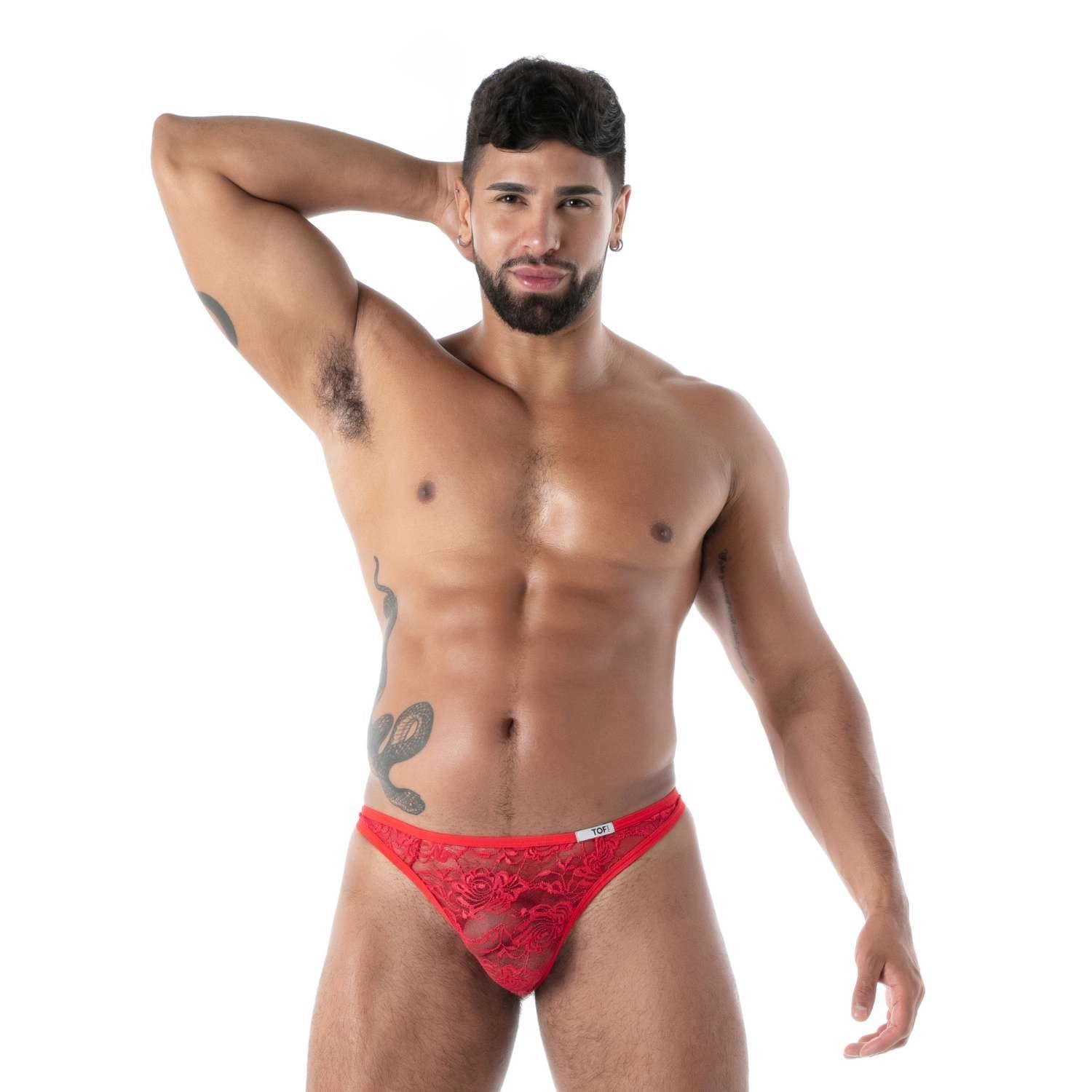 Verführerische Spitze G - String – Rot - TOF Paris - Shop Deutschland Noodosz