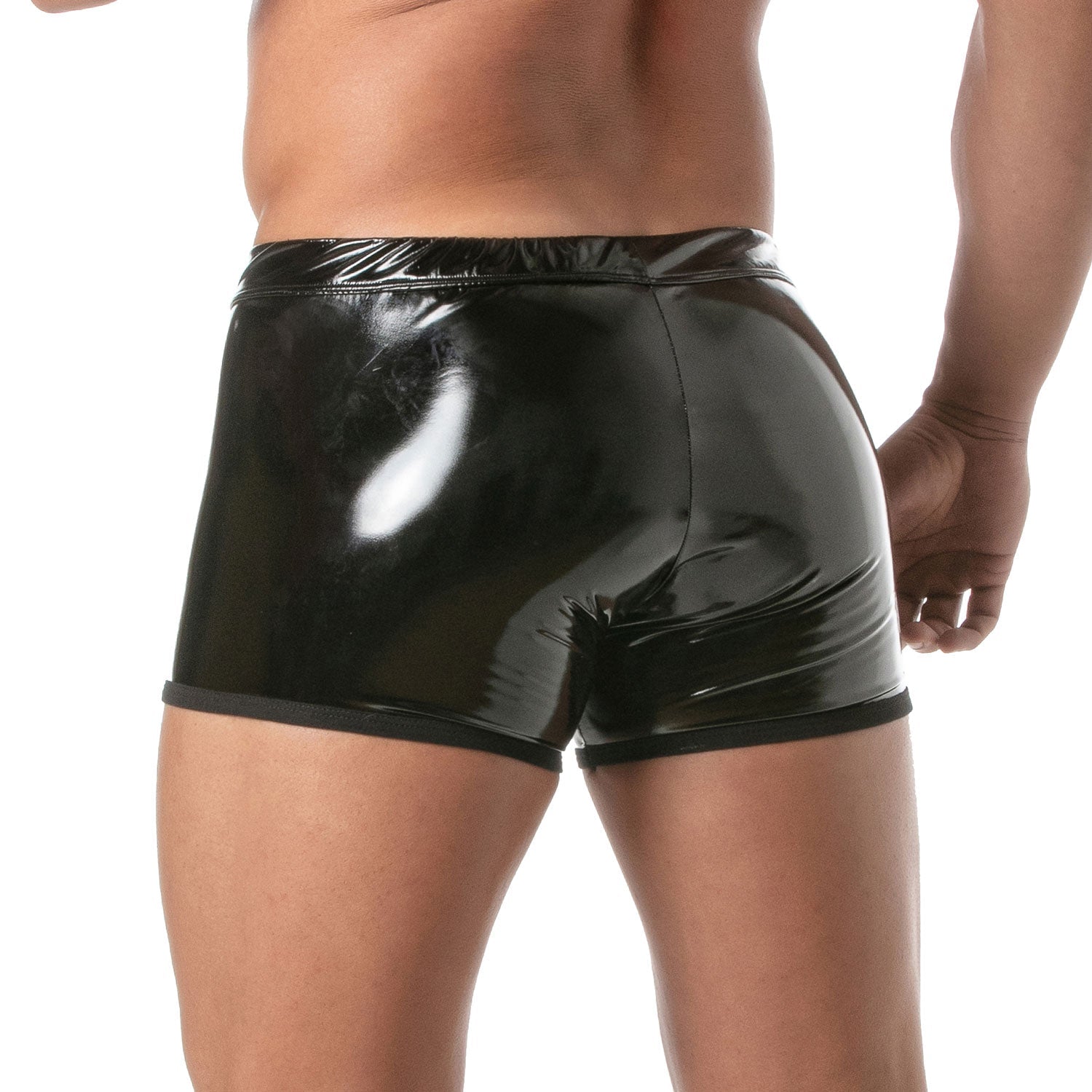 Vinyl - Boxer mit Push - up und Front - Reißverschluss – Schwarz - TOF Paris - Shop Deutschland Noodosz