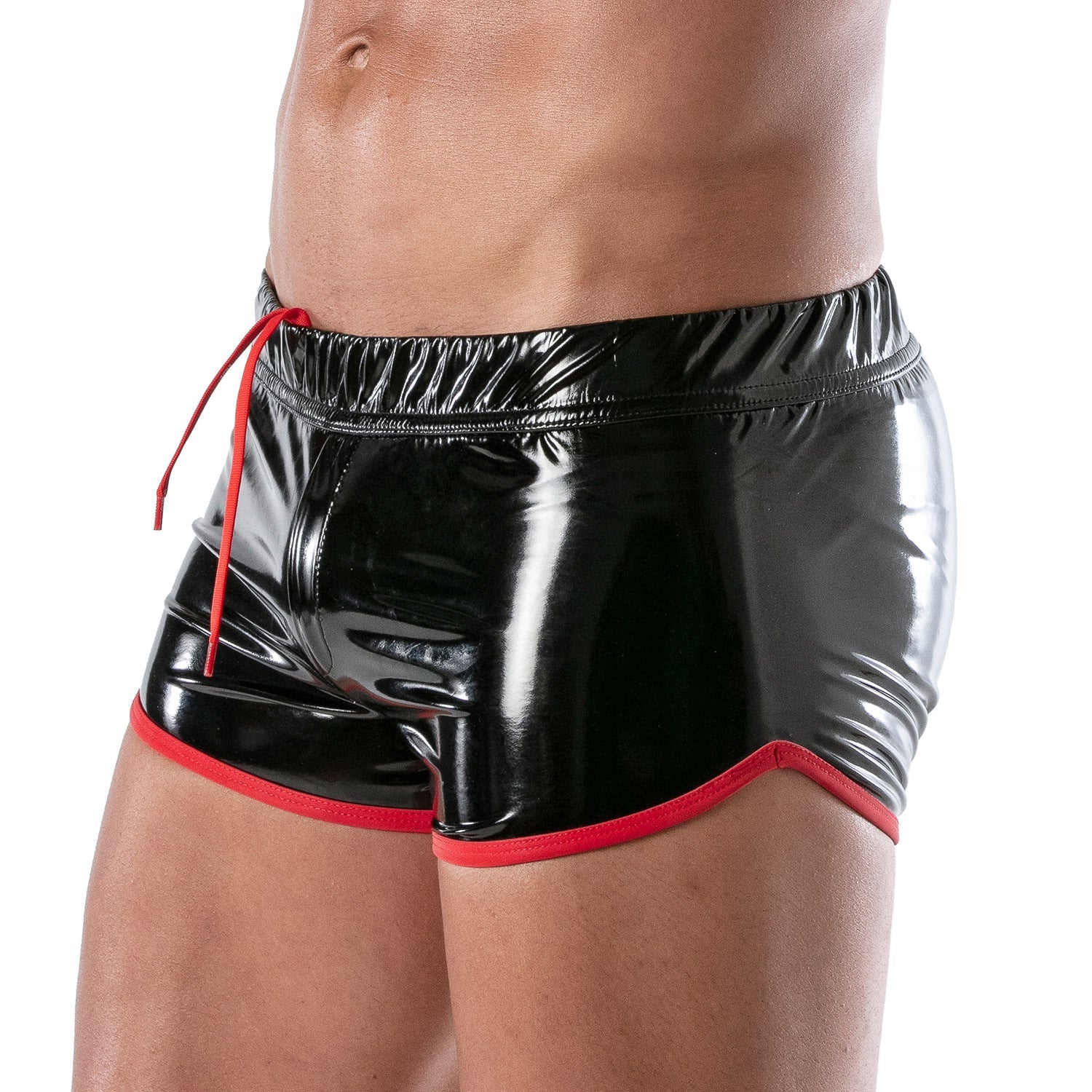 Vinyl - Fetish - Shorts Schwarz - Rot - TOF Paris - Shop Deutschland Noodosz