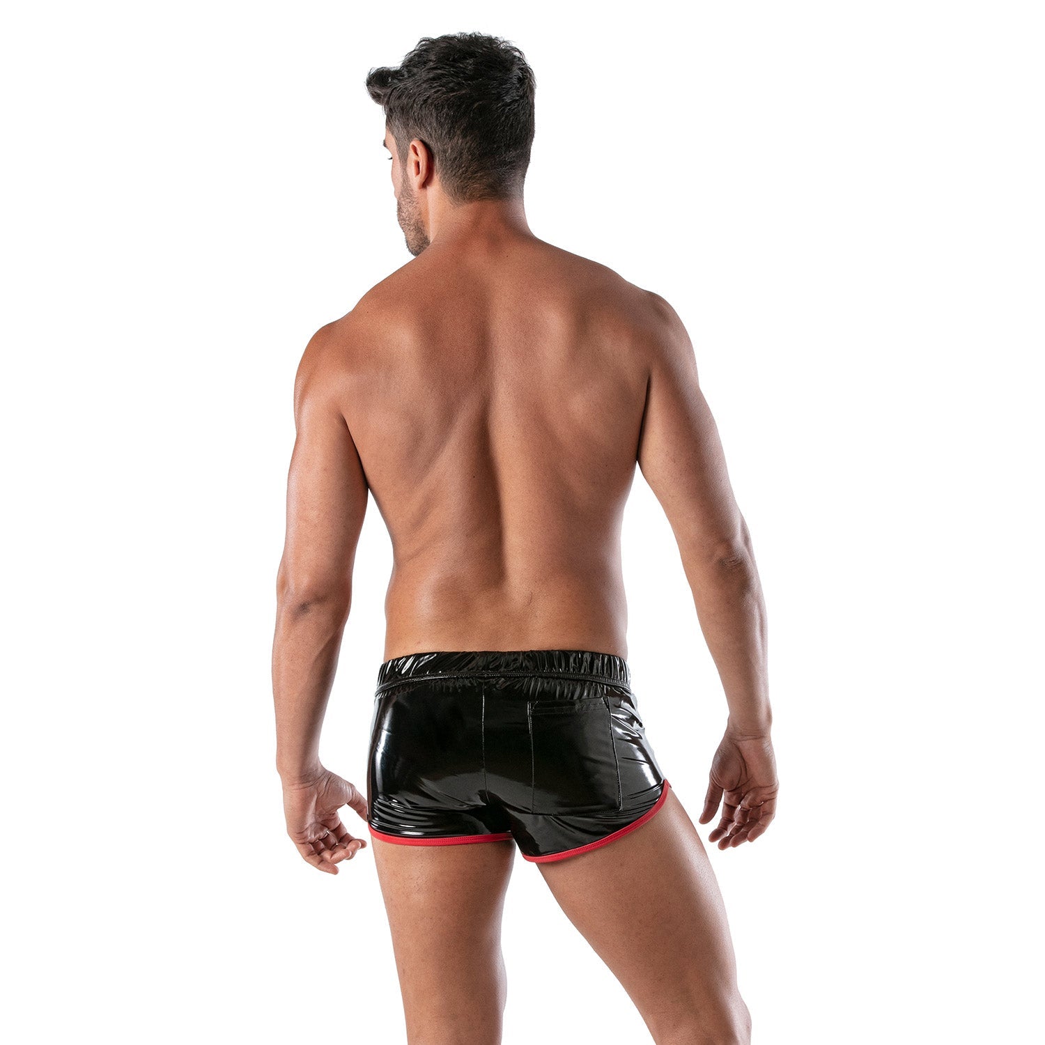 Vinyl - Fetish - Shorts Schwarz - Rot - TOF Paris - Shop Deutschland Noodosz