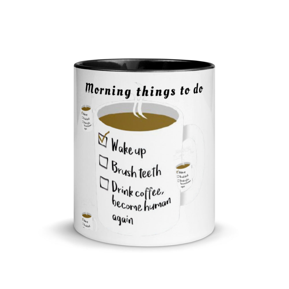 Morning things to do - Tasse mit farbiger Innenseite