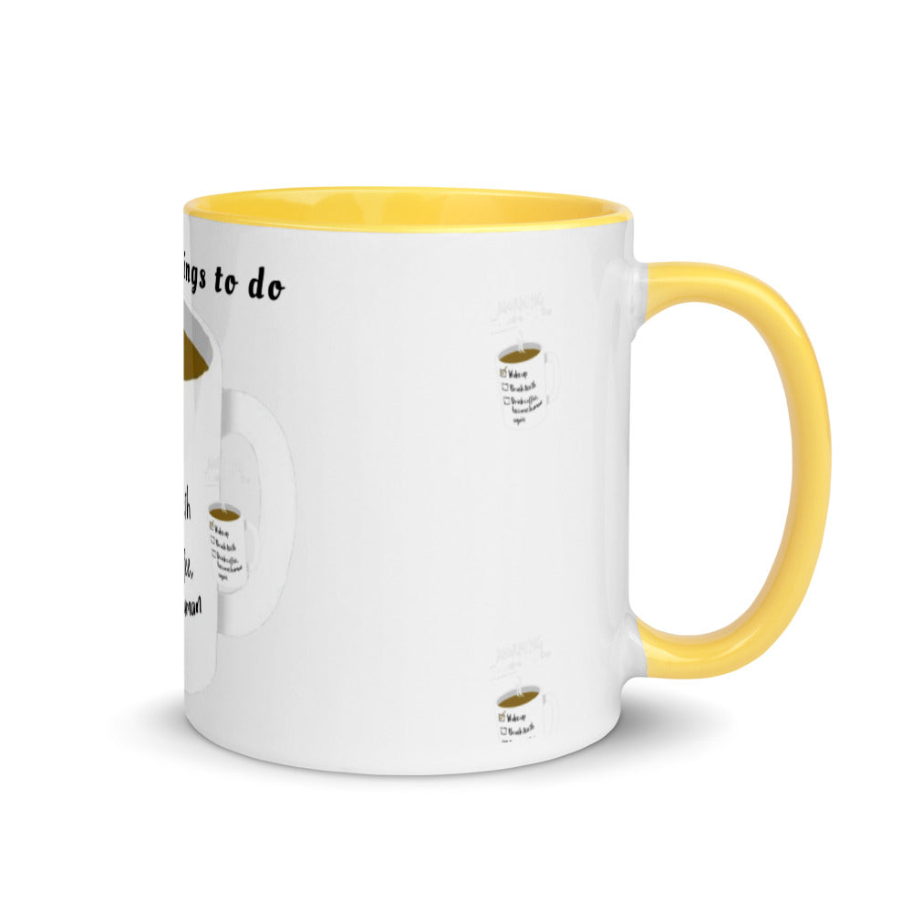 Morning things to do - Tasse mit farbiger Innenseite