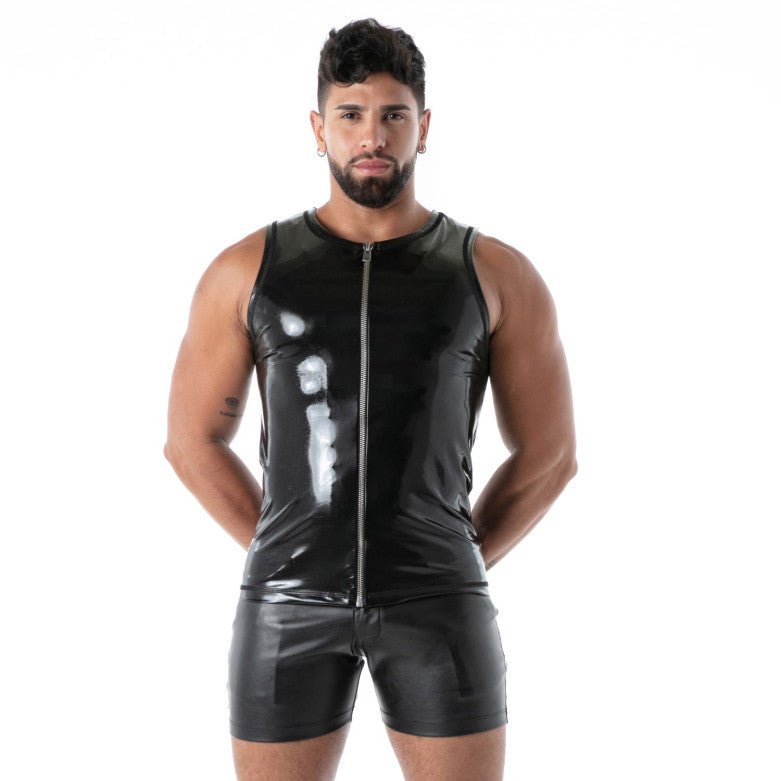 Zipped Tank Top Latex Second Skin Black - noodosz - TOF Paris - 